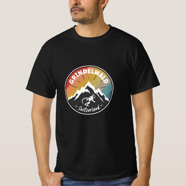 Snowboard Grindelwald Schweiz T-Shirt (Vorderseite)
