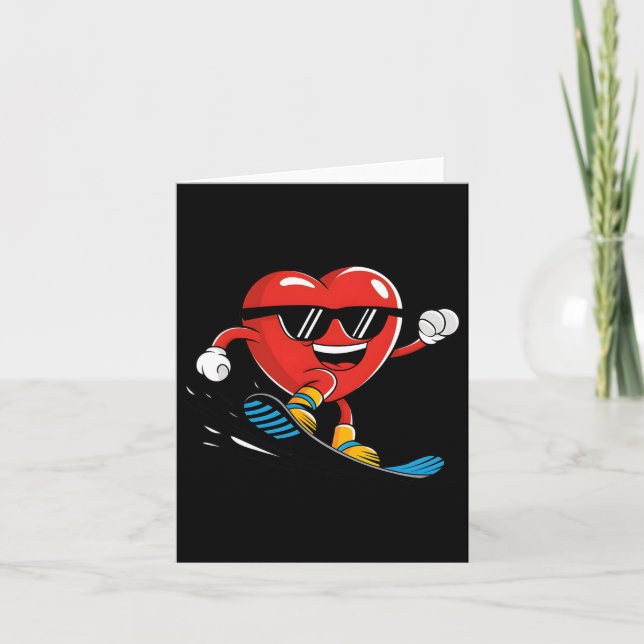 Snowboard Heart Snowboarden Valentinstag Boys G Karte (Vorderseite)