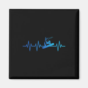 Snowboard Heartbeat 80er 90er Retro Winter Snowboa Magnet