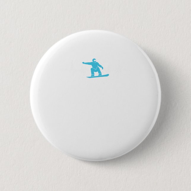 Snowboard Heartbeat Cooles Wintersportgeschenk Button (Vorderseite)