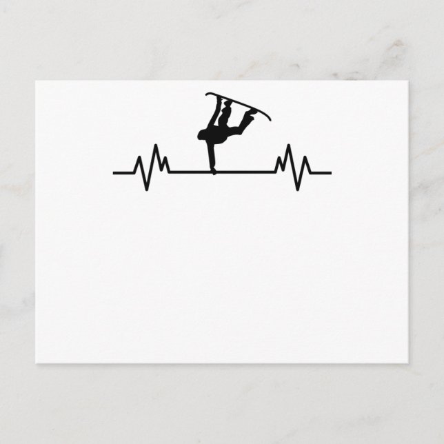 Snowboard Heartbeat Funny Sport Snowboarden Gesche Postkarte (Vorderseite)