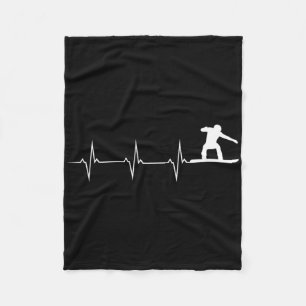 Snowboard Heartbeat - Snowboard Fleecedecke