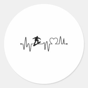 Snowboard Heartbeat Snowboarder Frequency Pulse Sp Runder Aufkleber