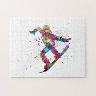 Snowboard in Aquarell