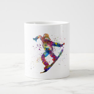 Snowboard in Aquarell Jumbo-Tasse