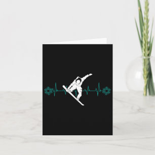 Snowboard is Life Heartbeat Fake T Shirt T-Shirt Karte