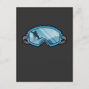 Snowboard Jump Freestyle Goggles Winter Sport Fan Postkarte
