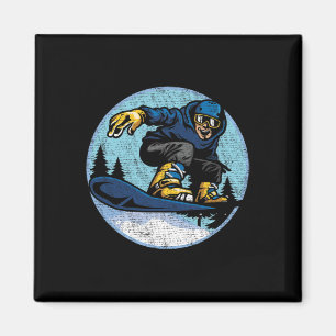 Snowboard Jump Snow Mountain Winter Sport Snowboar Magnet