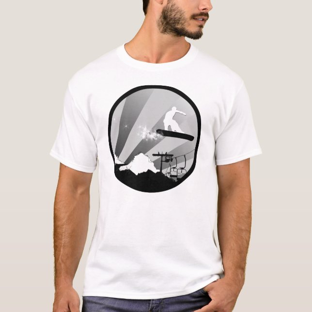 Snowboard. Kreis. T-Shirt (Vorderseite)