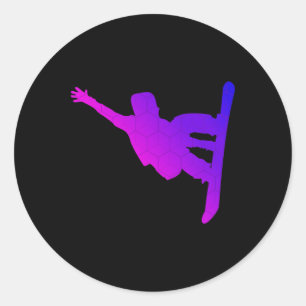 Snowboard Ladys Snowboarder Girls Snowboard Runder Aufkleber