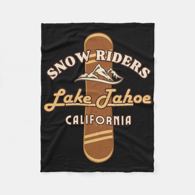 Snowboard Lake Tahoe California Snowboarding Winde Fleecedecke (Vorderseite)