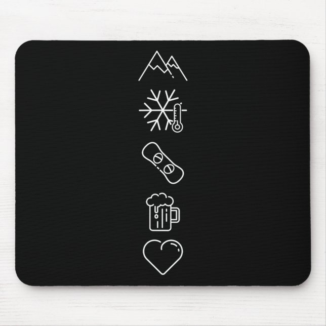 Snowboard Liebe Wintermonate Skipass Snowboarden Mousepad (Vorne)