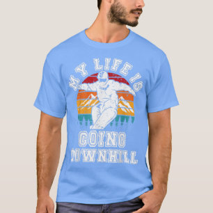 Snowboard Mein Leben geht bergab Wintersport  T-Shirt