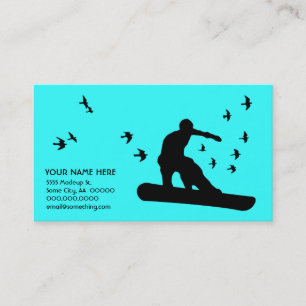 Snowboard mit Vögeln: Farbe individuell anpassbar Visitenkarte
