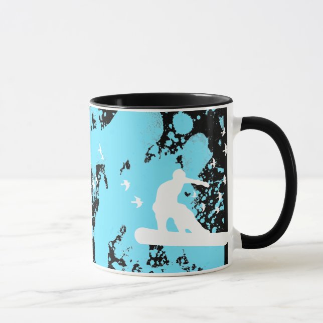 snowBOARD mit Vögeln Tasse (Rechts)