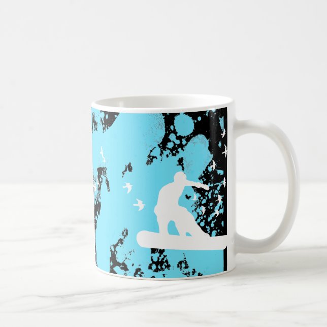 snowBOARD mit Vögeln Tasse (Rechts)