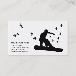 Snowboard mit Vögeln Visitenkarte
