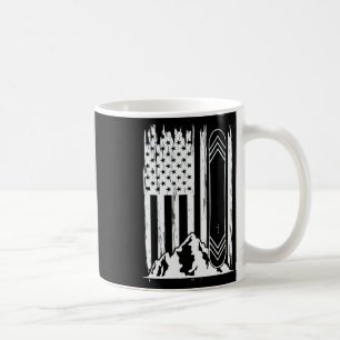 Snowboard Mountains American Flag Winter Sport Top Kaffeetasse