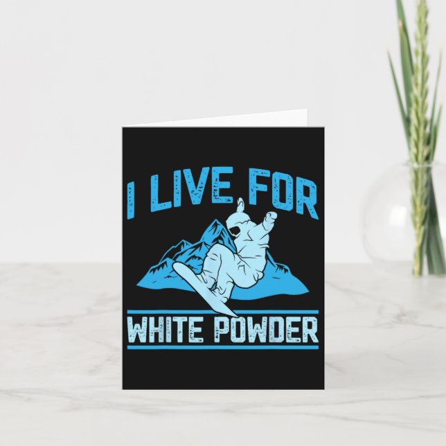 Snowboard-Outfit Ich lebe für White Powbo Karte (Vorderseite)