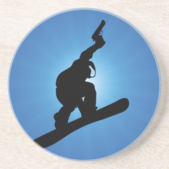 Snowboard Outlaw Sandstein Untersetzer (Vorne)