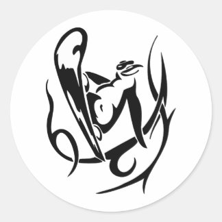 SNOWBOARD PENGUIN RUNDER AUFKLEBER