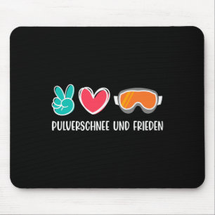 Snowboard Powder Schnee und Peace Funny Snowboard Mousepad