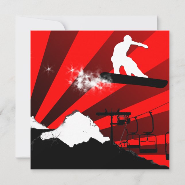 Snowboard : Powderpfad Einladung (Vorderseite)