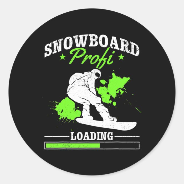 Snowboard Profi Loading I Freestyle Snowboard Schn Runder Aufkleber (Vorderseite)