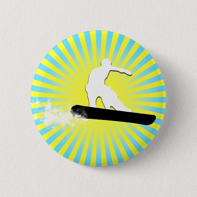 Snowboard. Pulverschnee. Button (Vorderseite)