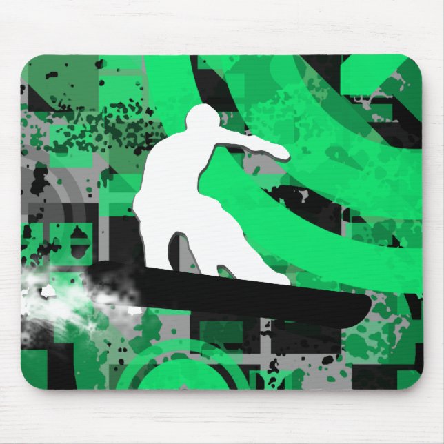 Snowboard. Pulverschnee. Mousepad (Vorne)