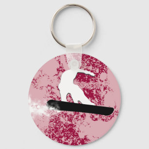 Snowboard. Pulverschnee. Schlüsselanhänger