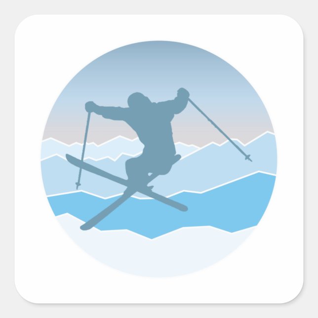Snowboard Quadratischer Aufkleber (Vorderseite)