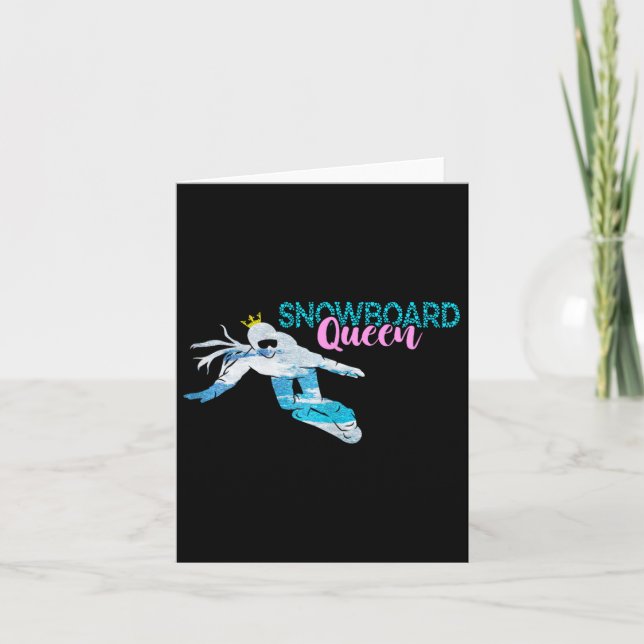 Snowboard Queen Crown Snowboarder Winter Sport Sno Karte (Vorderseite)