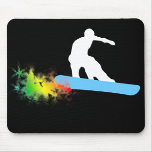 Snowboard. Regenbogen. Mousepad