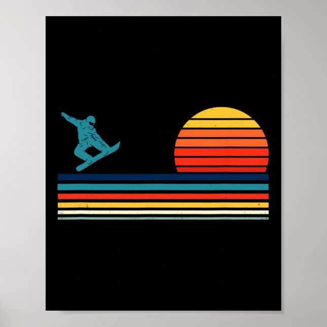 Snowboard Retro 1 Poster (Vorne)