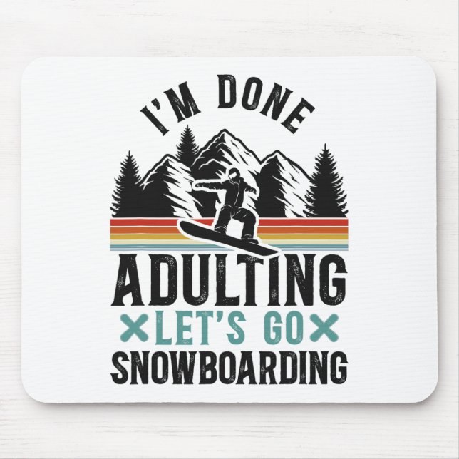 Snowboard Retro 3 Mousepad (Vorne)