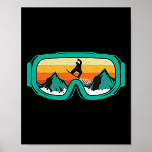 Snowboard - Retro Goggles Wintersport Lover Snowb Poster