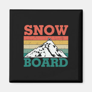 Snowboard Retro-Snowboard-Urlaub Skifahren Snowb Magnet