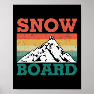 Snowboard Retro-Snowboard-Urlaub Skifahren Snowb Poster