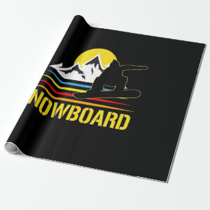 Snowboard Retro Vintage Geschenkpapier