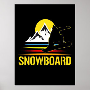 Snowboard Retro Vintage Poster