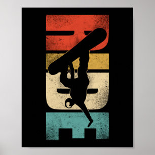 Snowboard Ride Vintag Retro Poster