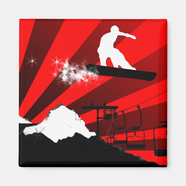 Snowboard. Rochen. Magnet (Vorne)