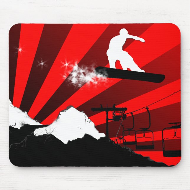 Snowboard. rot mousepad (Vorne)