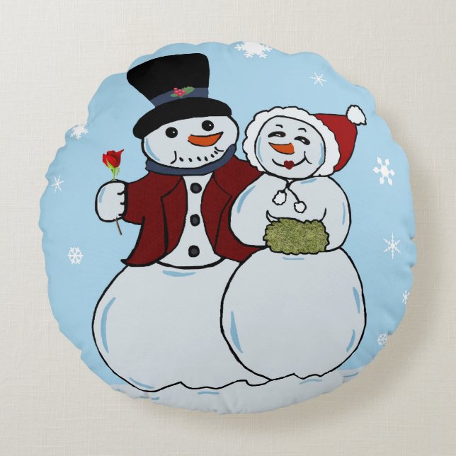 Snowboard Rundes Kissen (Vorderseite)