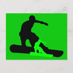 Snowboard: Schatten Postkarte