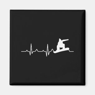 Snowboard-Shirt Herzschlag Snowboarder-Geschenk  Magnet