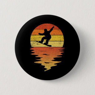 Snowboard-Shirt Retro-Sonnenuntergang 70er Vintage Button