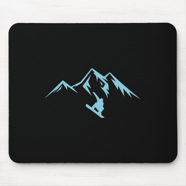 Snowboard Shirt Snow Mountain Winter Snowboard Mousepad (Vorne)