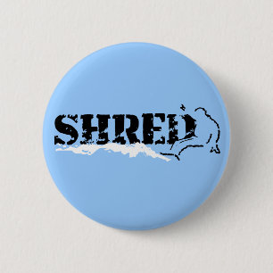 Snowboard. Shred. Button